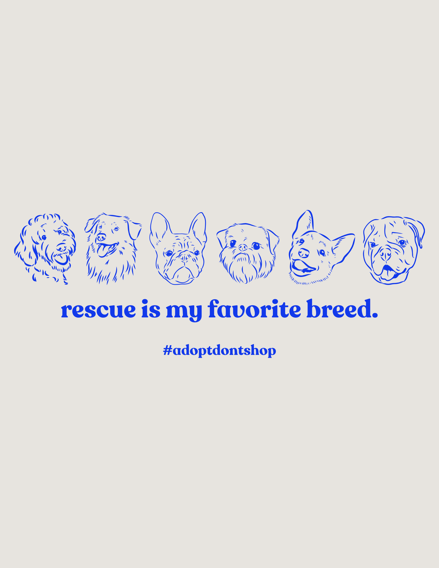 Rescue Is My Favorite Breed Adult T-shirt