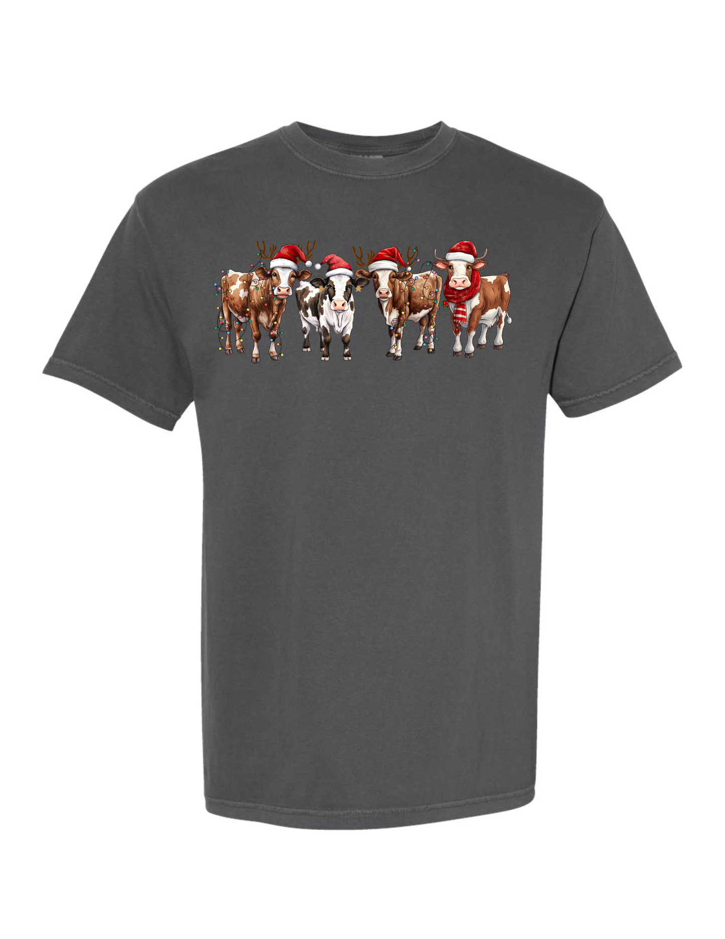 Christmas Cows Adult T-shirt