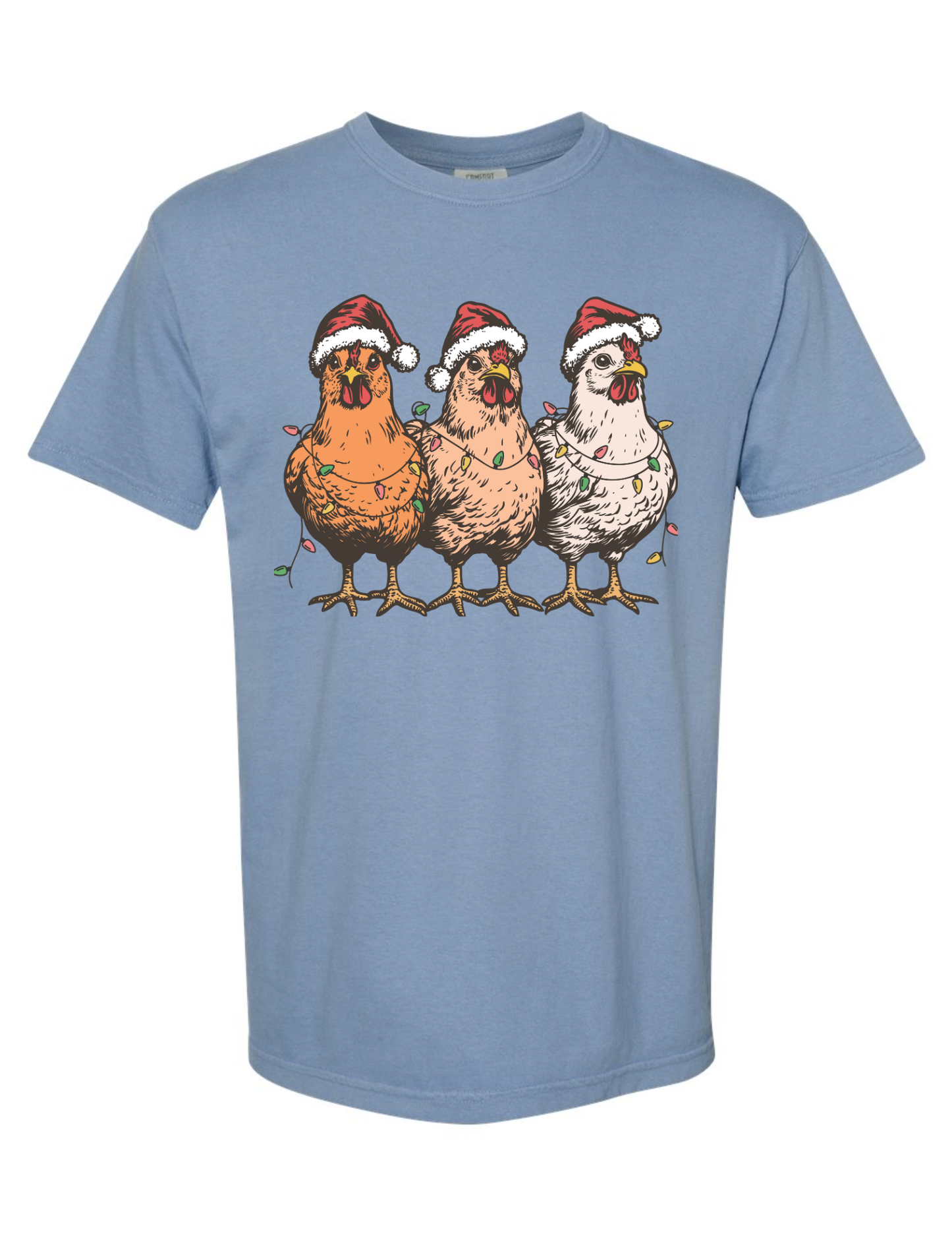 Christmas Chickens Adult T-shirt
