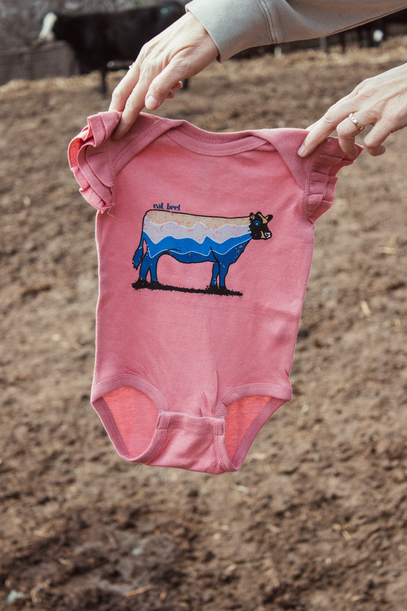 EAT BEEF // Infant Flutter Sleeve Onesie