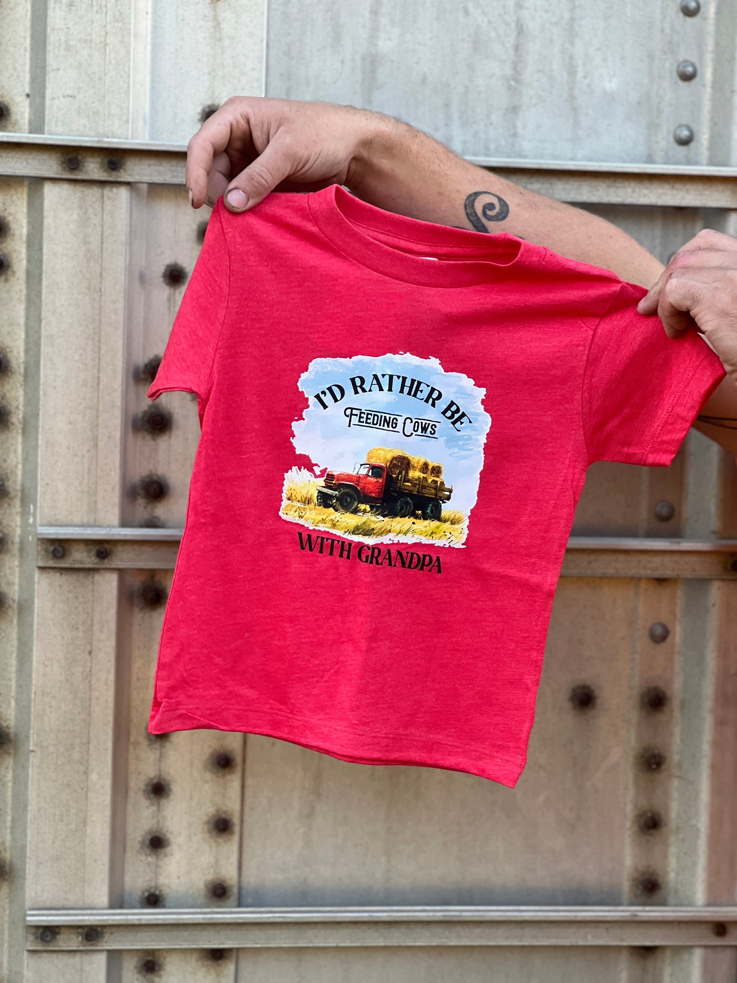 I'D RATHER BE FEEDING COWS WITH GRANDPA // Toddler Tee