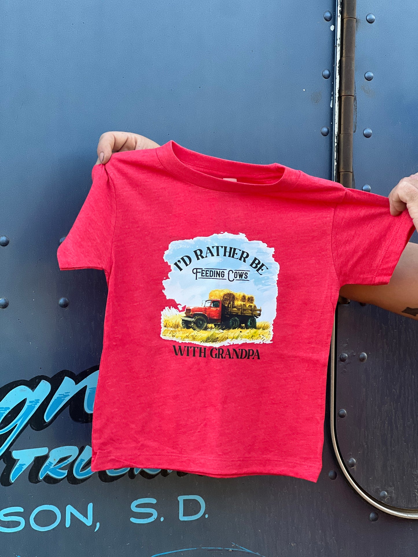 I'D RATHER BE FEEDING COWS WITH GRANDPA // Toddler Tee