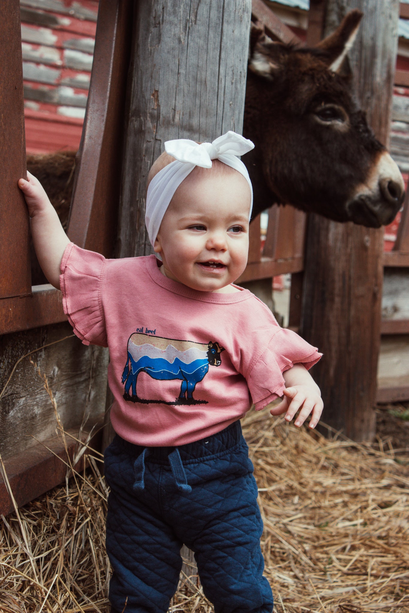 Eat Beef Toddler Flutter Sleeve Tee