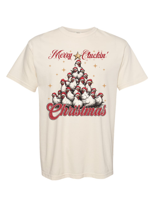 Merry Cluckin' Christmas Adult T-shirt
