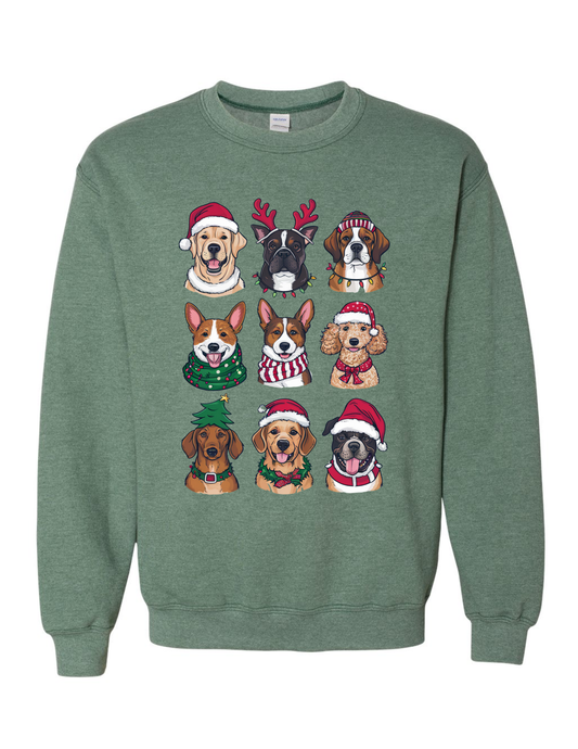 Christmas Dogs Adult Crewneck