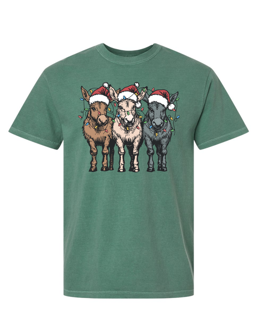 Christmas Donkeys Adult T-shirt