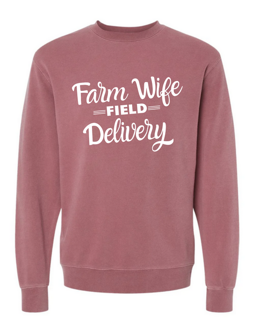 Farm Wife Field Delivery Crewneck